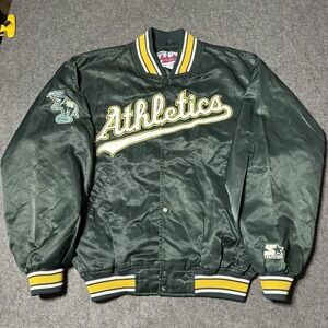 Vintage Starter Oakland Athletics Diamond Collection Satin Jacket Sz L 1995-1999